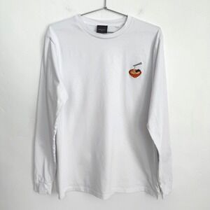 Percival Long Sleeve‎ Ramen Embroidered Tee White Organic Cotton L/XL